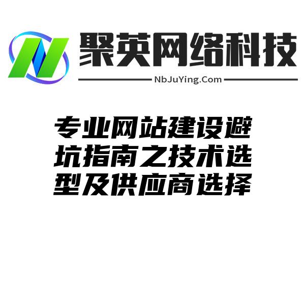 专业网站建设避坑指南之技术选型及供应商选择