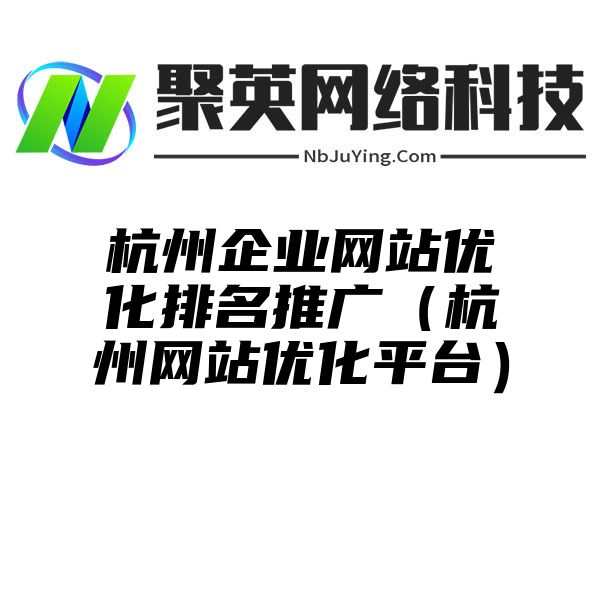 杭州企业网站优化排名推广（杭州网站优化平台）