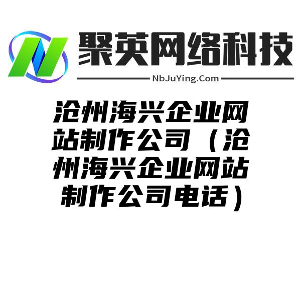 沧州海兴企业网站制作公司（沧州海兴企业网站制作公司电话）