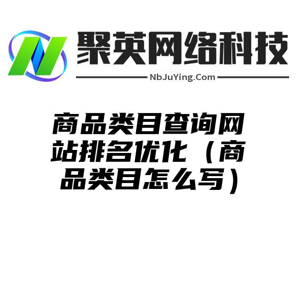 商品类目查询网站排名优化（商品类目怎么写）