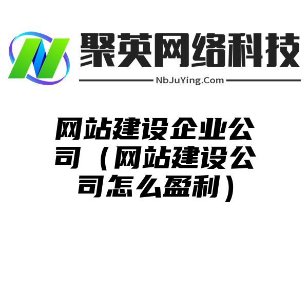 网站建设企业公司（网站建设公司怎么盈利）