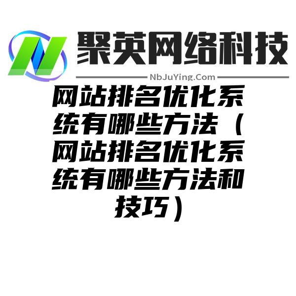 网站排名优化系统有哪些方法（网站排名优化系统有哪些方法和技巧）