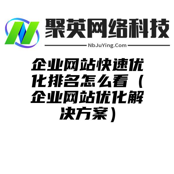 企业网站快速优化排名怎么看（企业网站优化解决方案）