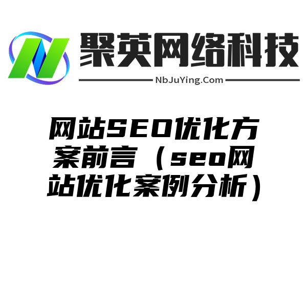 网站SEO优化方案前言（seo网站优化案例分析）